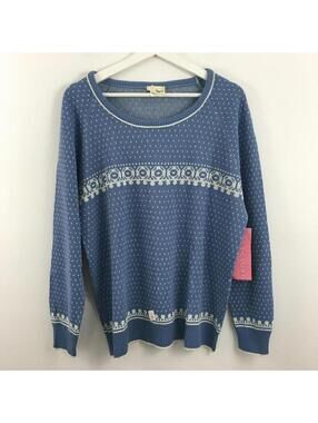 NEW Vintage The First Islander Women’s Nordic Blue Sweater Size 38